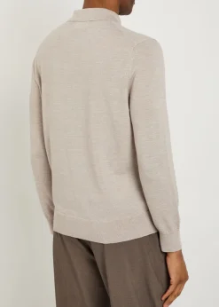 Emerson melange wool polo shirt