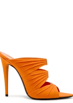 Emilie 110 ruched satin sandals