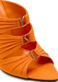 Emilie 110 ruched satin sandals