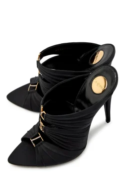 Emilie 110 satin-crepe mules