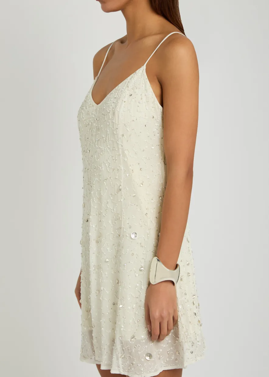 Emily embellished mesh mini dress