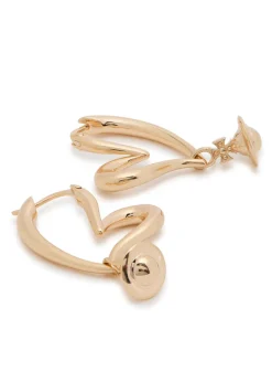 Emily heart orb-pendant earrings