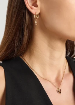 Emily heart orb-pendant earrings