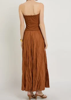 Empowerment Movement crinkled linen-blend midi dress