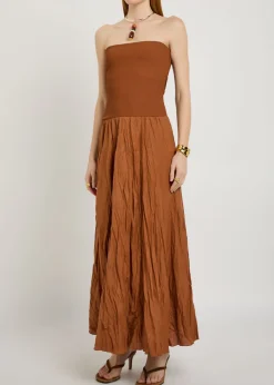 Empowerment Movement crinkled linen-blend midi dress