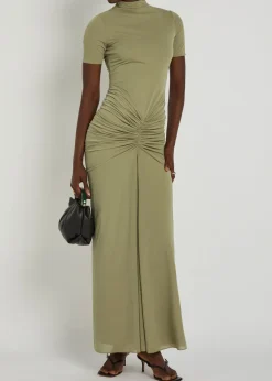 Enid ruched tissue jersey maxi dress