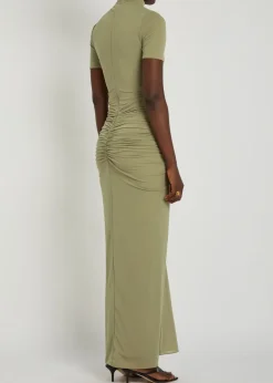 Enid ruched tissue jersey maxi dress