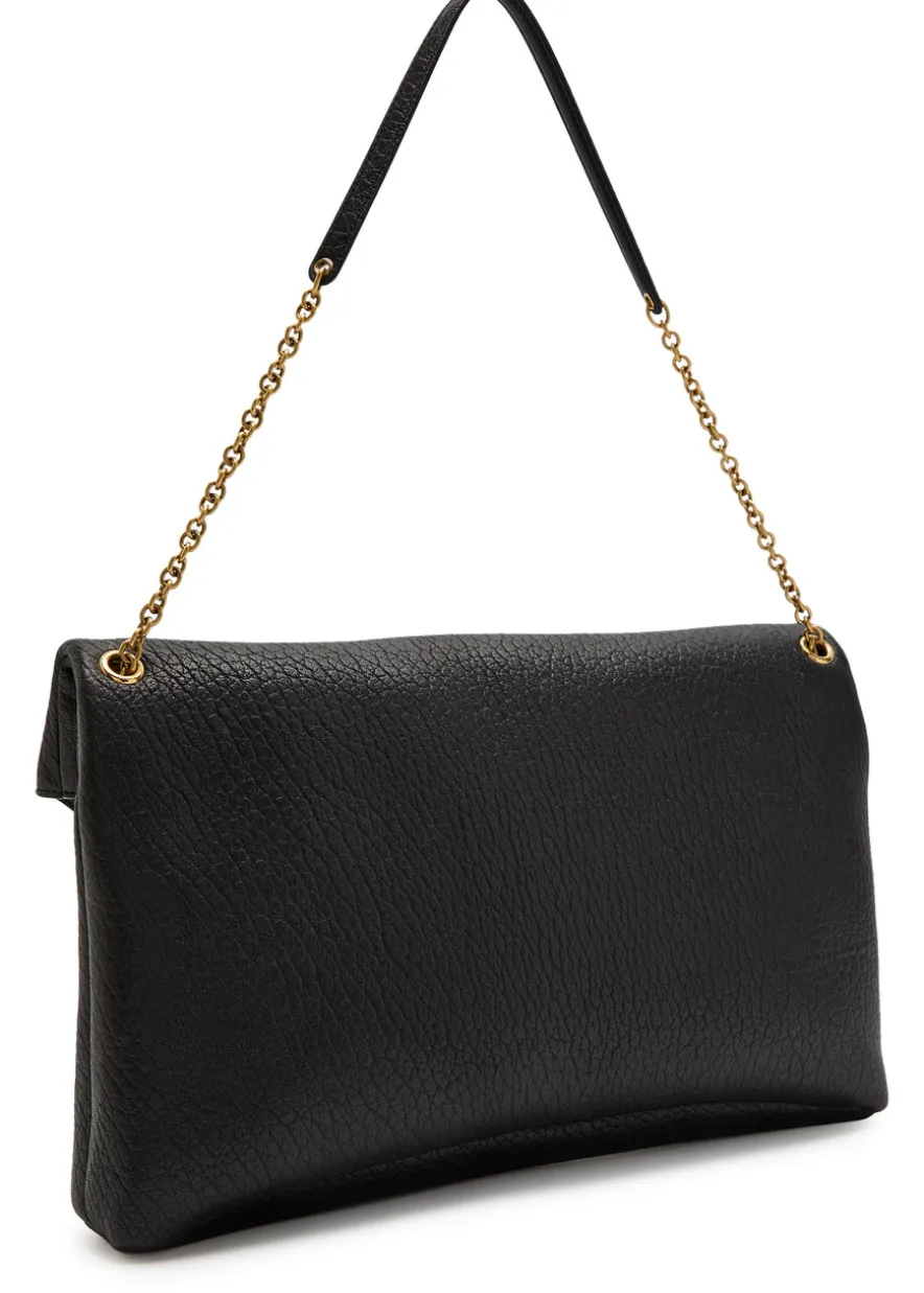 Envelope grained leather pouch