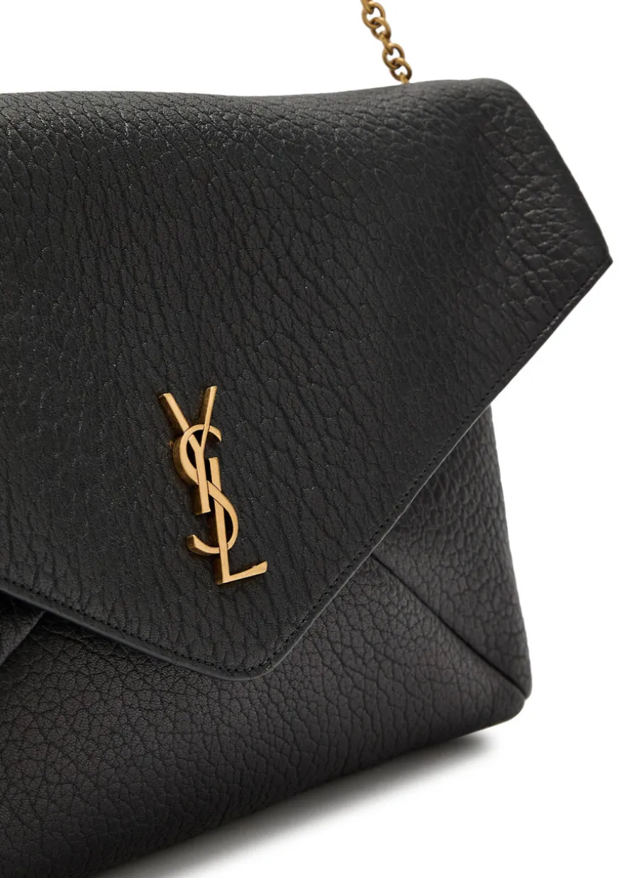 Envelope grained leather pouch