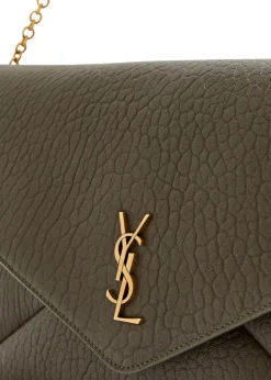 Envelope grained leather pouch