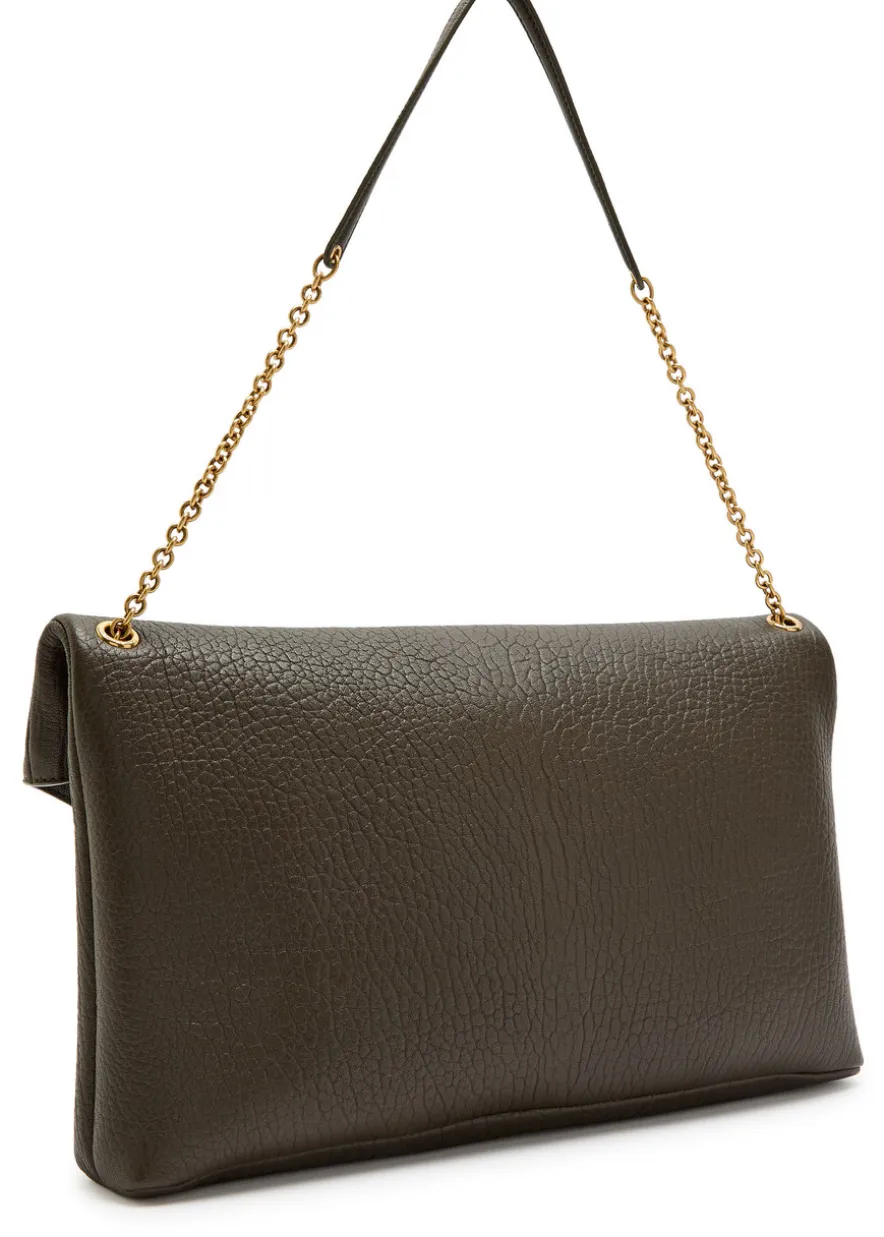 Envelope grained leather pouch