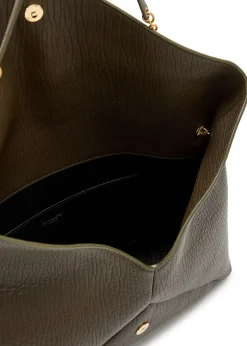 Envelope grained leather pouch