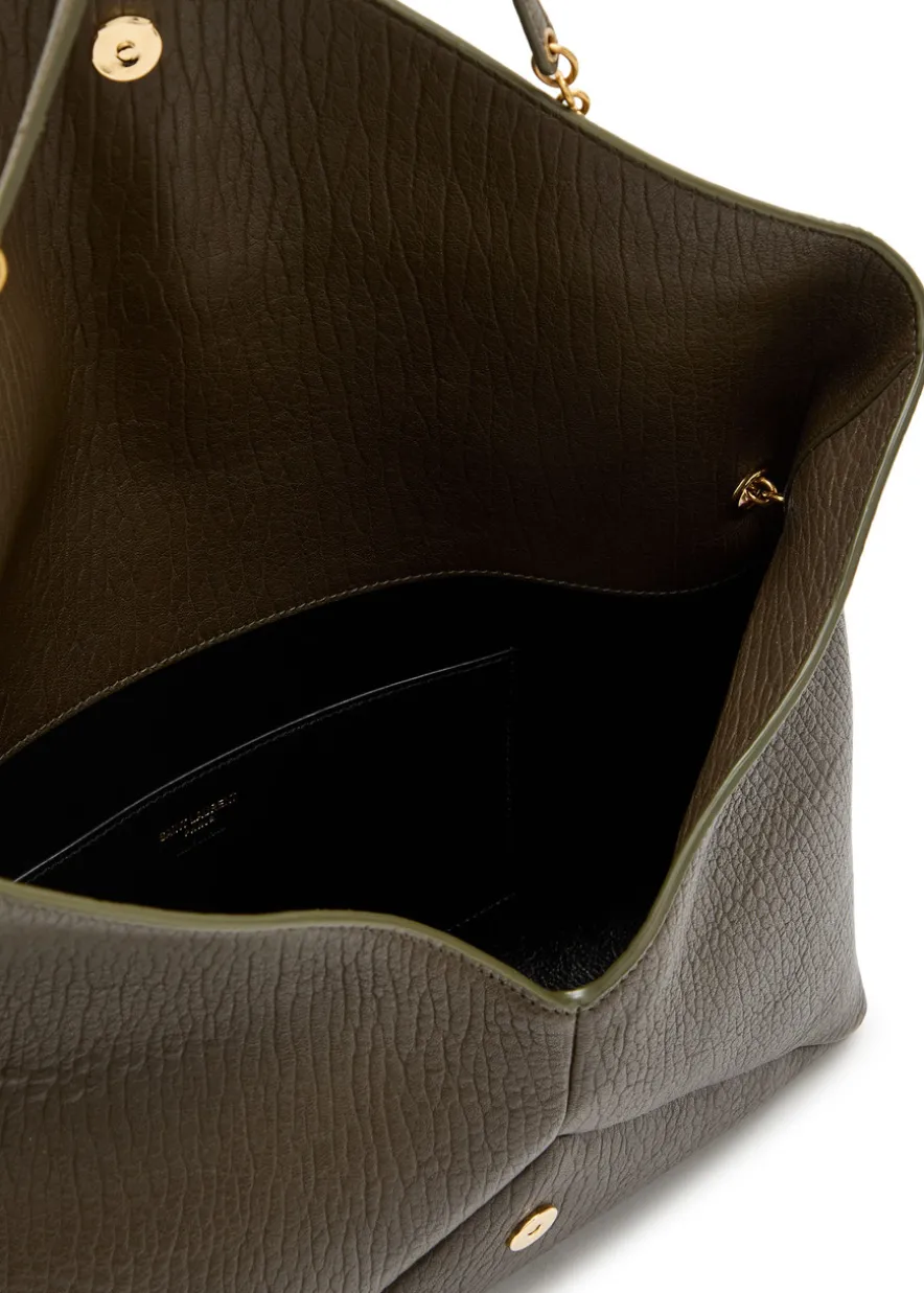 Envelope grained leather pouch
