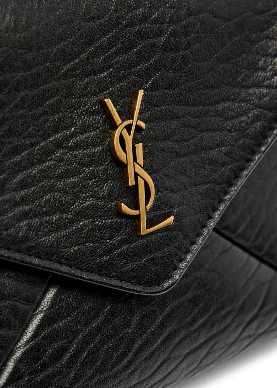 Envelope grained leather pouch