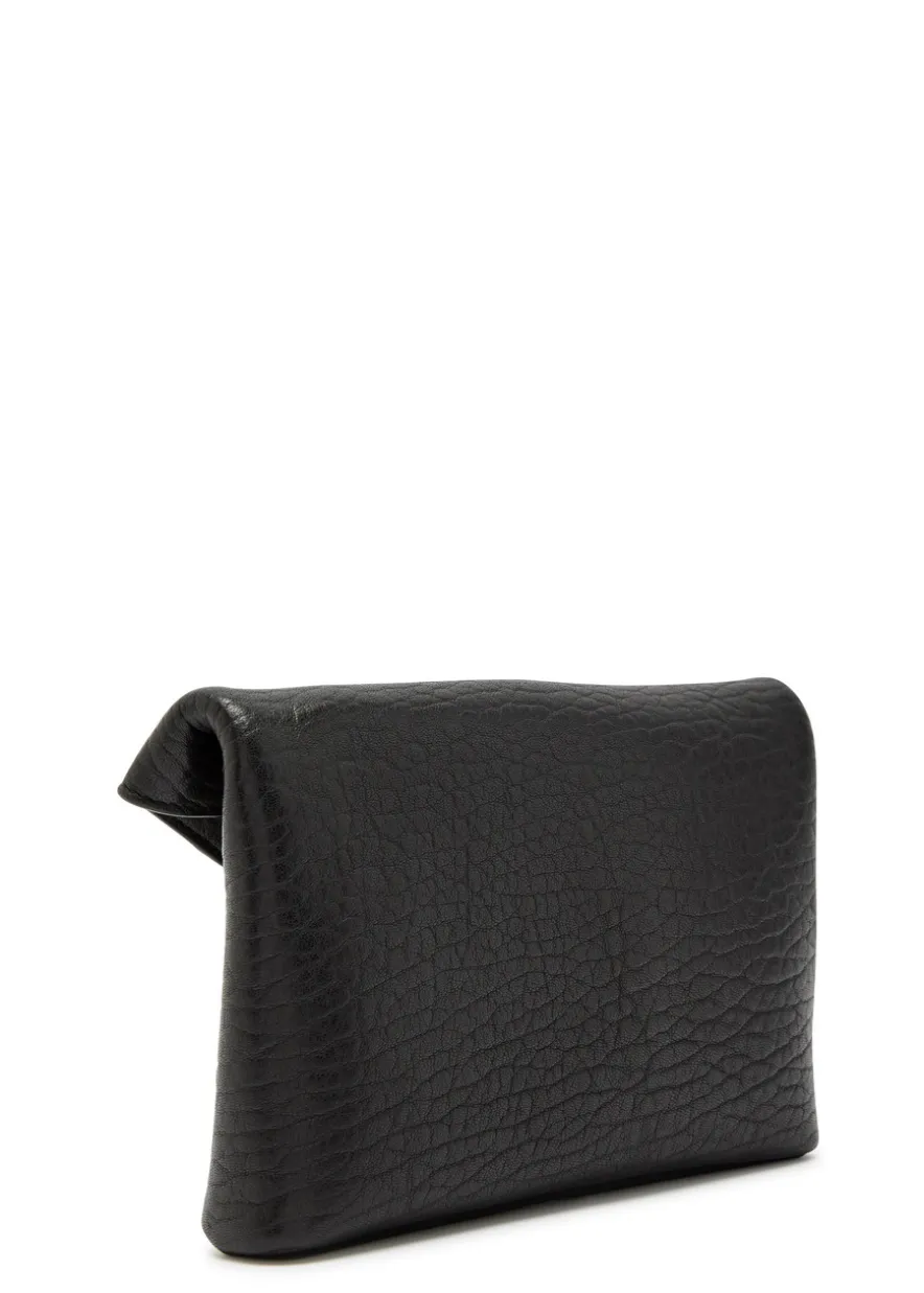 Envelope grained leather pouch