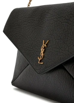 Envelope grained leather pouch