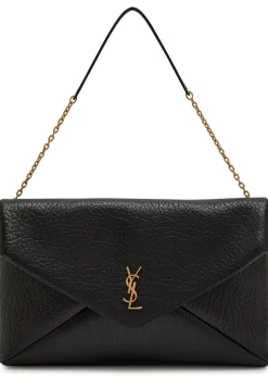 Envelope grained leather pouch
