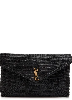 Envelope raffia pouch