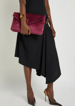 Envelope suede clutch