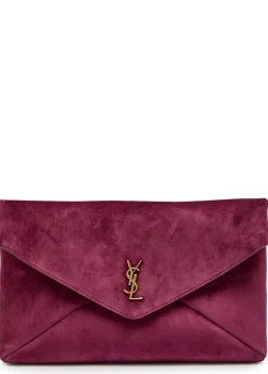 Envelope suede clutch