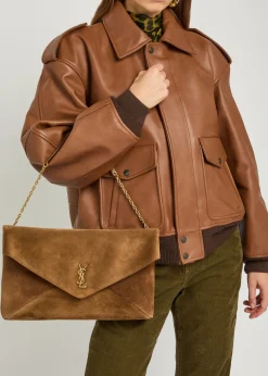 Envelope suede pouch