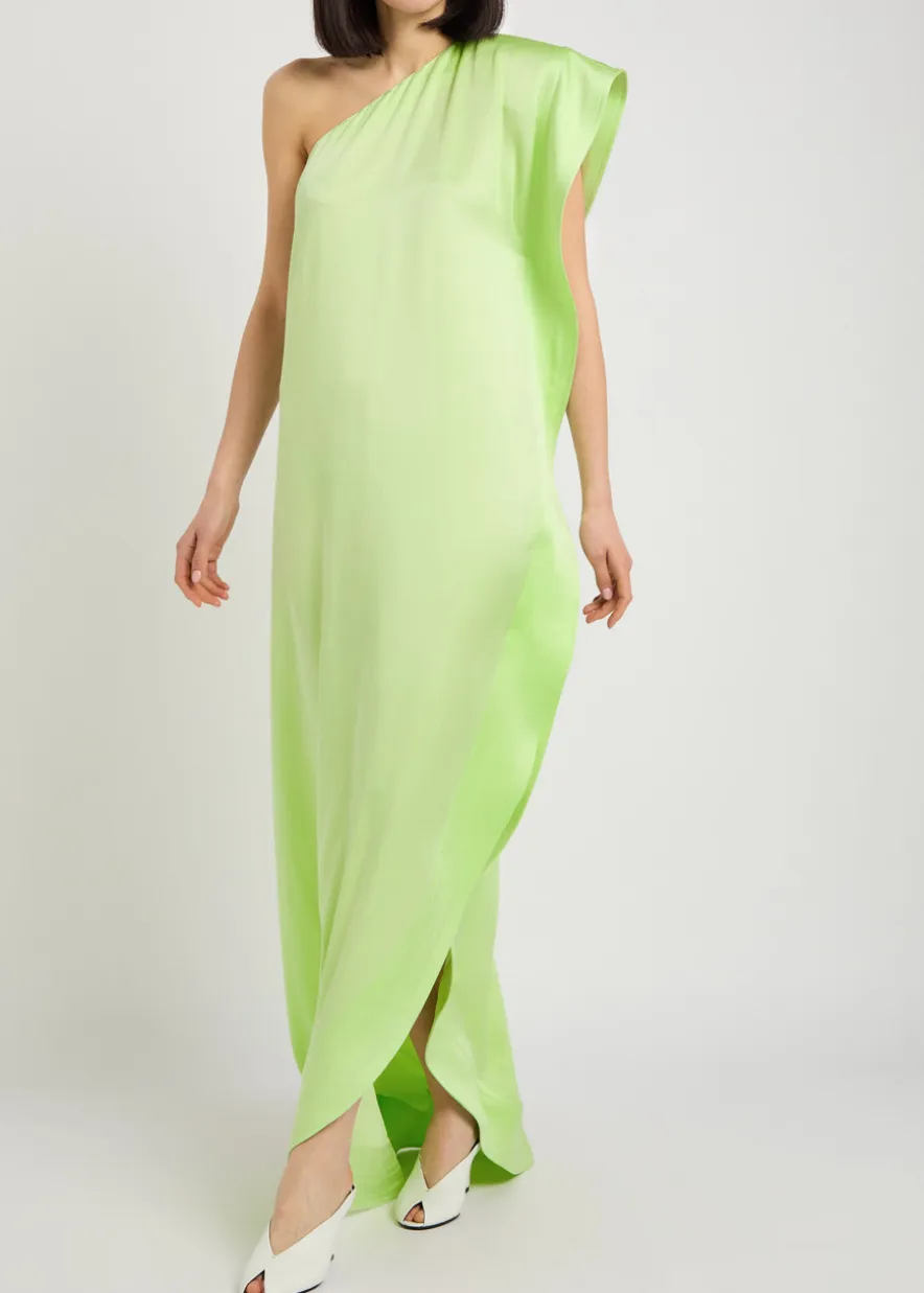 Envers one-shoulder satin-crepe maxi dress