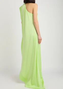Envers one-shoulder satin-crepe maxi dress