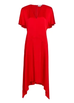 Envers V-neck satin midi dress