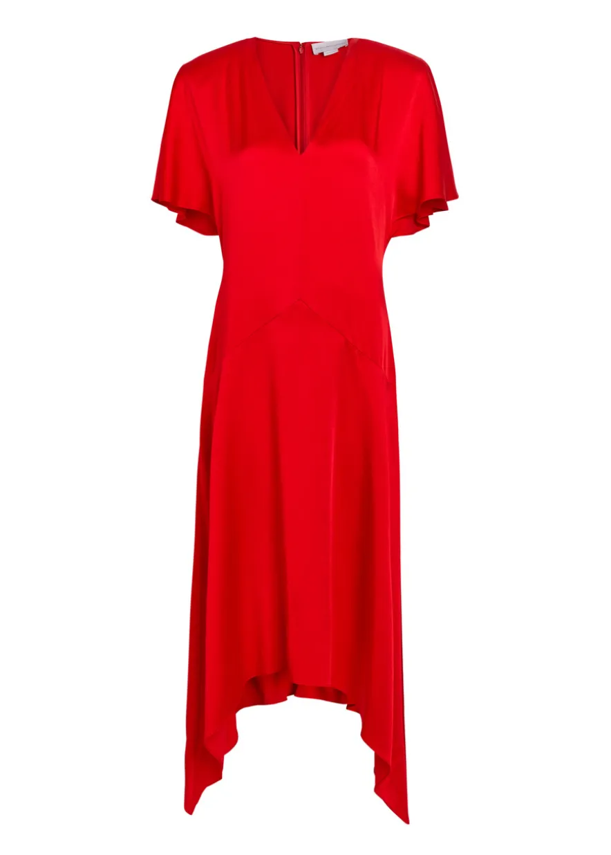 Envers V-neck satin midi dress