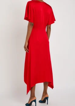 Envers V-neck satin midi dress