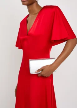 Envers V-neck satin midi dress