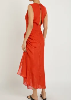 Enya gathered silk maxi dress