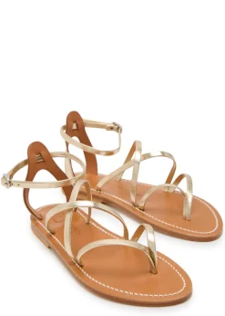 Epicure cross-over metallic leather sandals