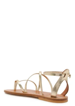 Epicure cross-over metallic leather sandals