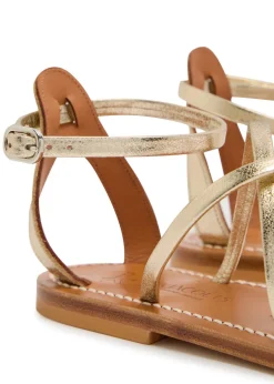 Epicure cross-over metallic leather sandals