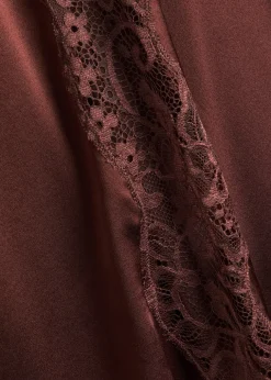 Ericka lace-trim silk midi slip dress