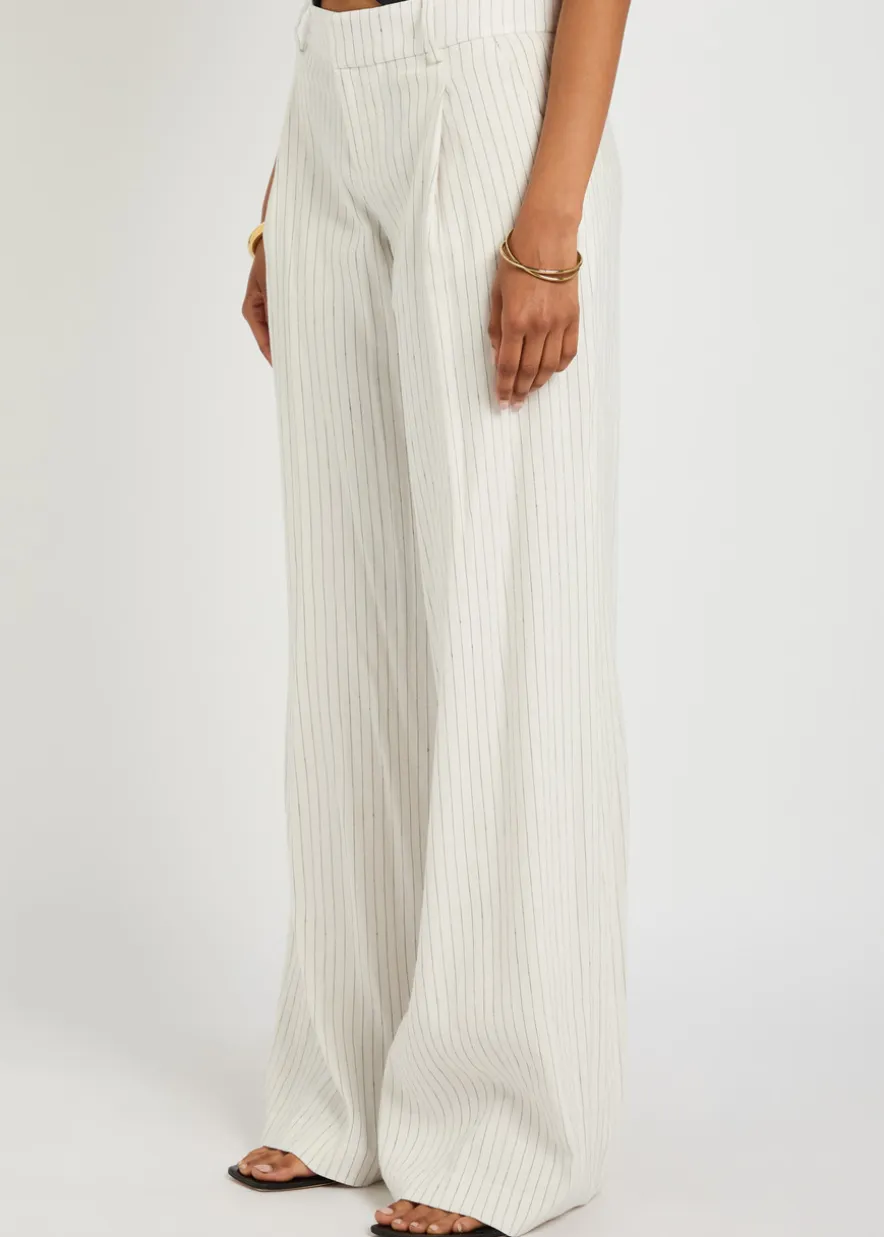 Eric pinstriped linen-blend trousers