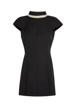 Ersilia reverse collar wool mini dress