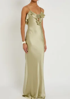 Esperanza ruffle-trimmed silk-blend maxi dress