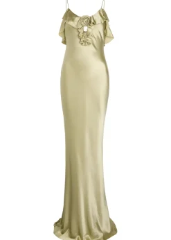 Esperanza ruffle-trimmed silk-blend maxi dress