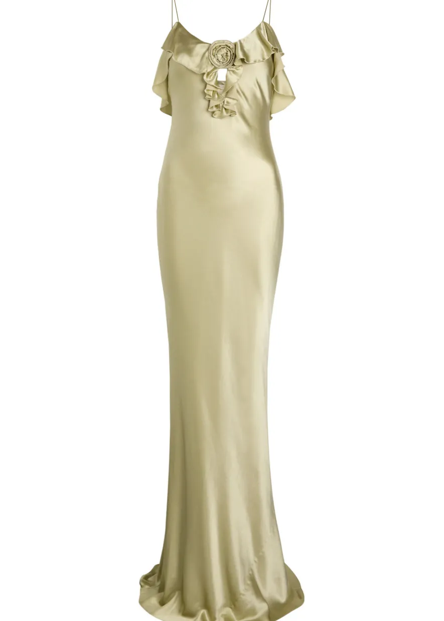 Esperanza ruffle-trimmed silk-blend maxi dress