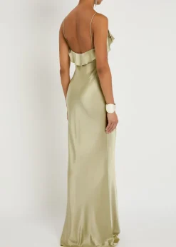 Esperanza ruffle-trimmed silk-blend maxi dress