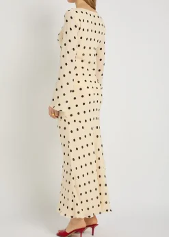 Esra polka dot chiffon maxi dress