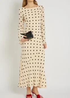 Esra polka dot chiffon maxi dress