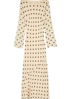 Esra polka dot chiffon maxi dress