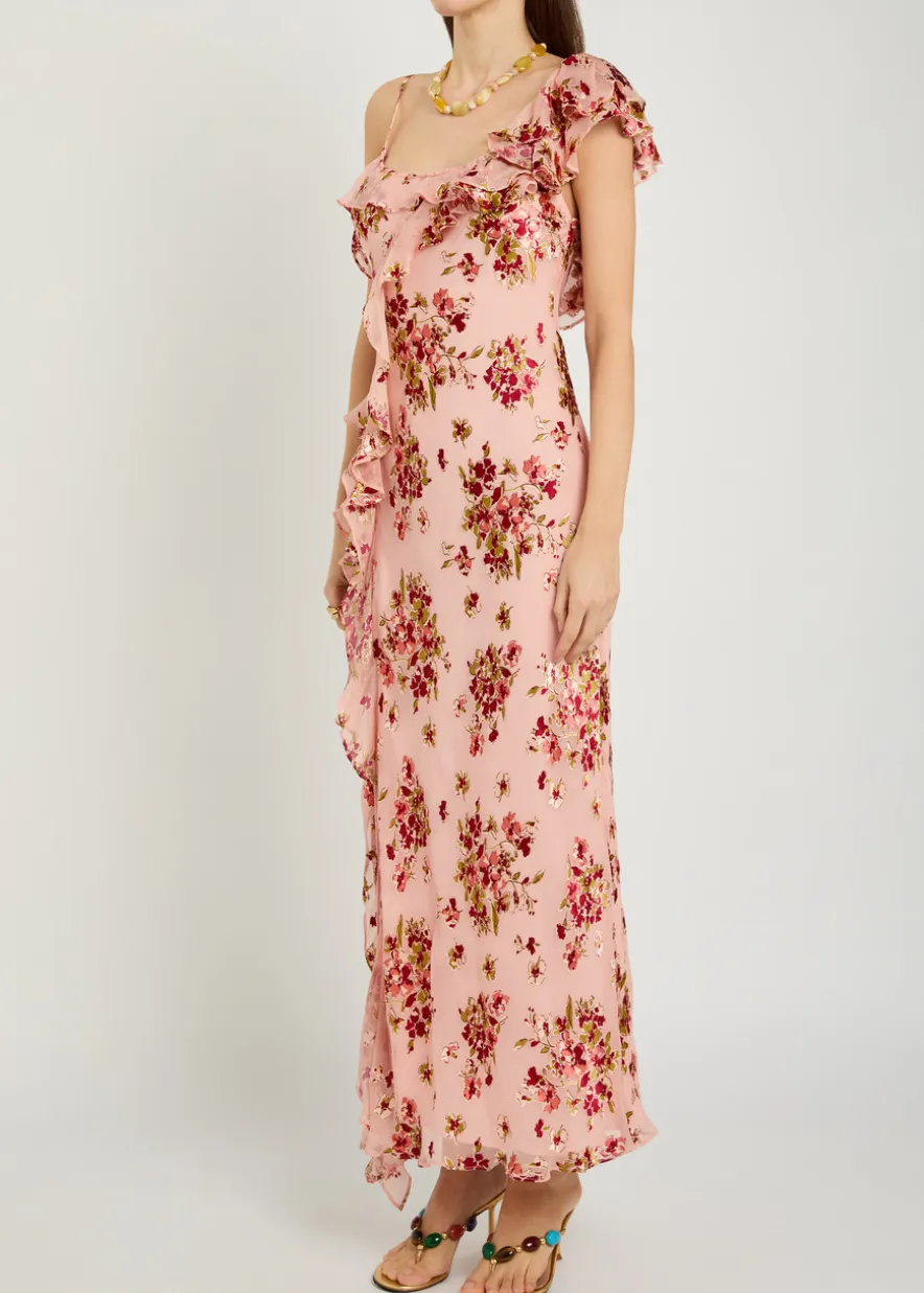 Ester floral-print woven maxi dress