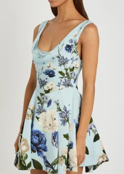 Estrella floral-print crepe mini dress