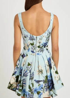 Estrella floral-print crepe mini dress