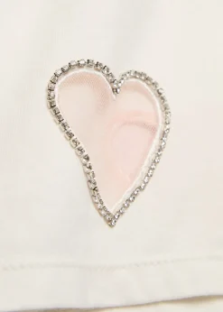 Evan heart embellished cropped cotton T-shirt