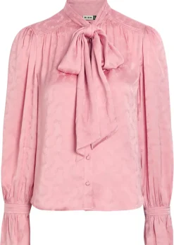 Evanora floral-jacquard satin blouse